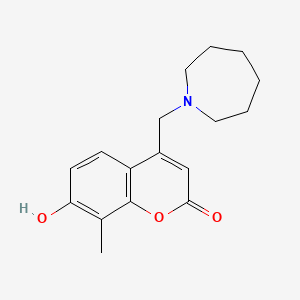 molecular formula C17H21NO3 B2506073 4-(氮杂环-1-基甲基)-7-羟基-8-甲基-2H-色烯-2-酮 CAS No. 849513-14-0