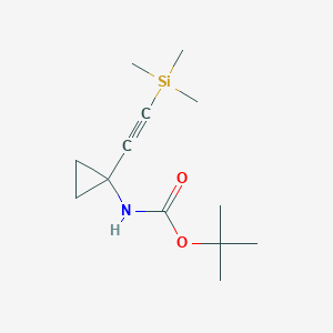 molecular formula C13H23NO2Si B2506077 Tert-butyl (1-((trimethylsilyl)ethynyl)cyclopropyl)carbamate CAS No. 1268810-08-7
