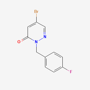molecular formula C11H8BrFN2O B2506080 5-Bromo-2-(4-fluorobenzyl)pyridazin-3(2H)-one CAS No. 2090713-19-0