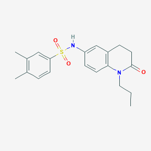 molecular formula C20H24N2O3S B2506081 3,4-二甲基-N-(2-氧代-1-丙基-1,2,3,4-四氢喹啉-6-基)苯-1-磺酰胺 CAS No. 941991-96-4