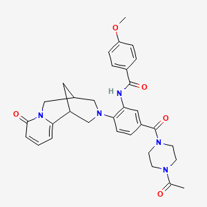 molecular formula C32H35N5O5 B2506089 N-(5-(4-乙酰哌嗪-1-羰基)-2-(8-氧代-5,6-二氢-1H-1,5-甲烷吡啶并[1,2-a][1,5]二氮杂环-3(2H,4H,8H)-基)苯基)-4-甲氧基苯甲酰胺 CAS No. 441046-18-0
