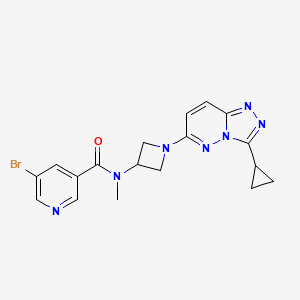 molecular formula C18H18BrN7O B2506097 5-溴-N-(1-(3-环丙基-[1,2,4]三唑并[4,3-b]哒嗪-6-基)氮杂环丁烷-3-基)-N-甲基烟酰胺 CAS No. 2310128-91-5