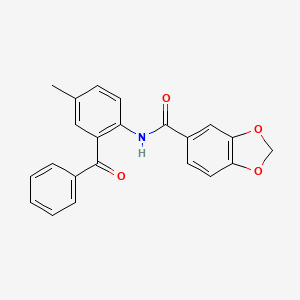 molecular formula C22H17NO4 B2506099 N-(2-benzoyl-4-methylphenyl)benzo[d][1,3]dioxole-5-carboxamide CAS No. 922112-65-0
