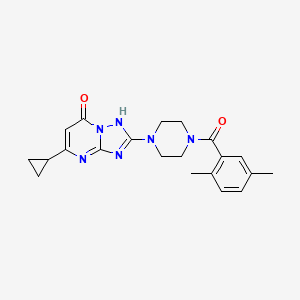 molecular formula C21H24N6O2 B2506106 5-cyclopropyl-2-(4-(2,5-dimethylbenzoyl)piperazin-1-yl)-[1,2,4]triazolo[1,5-a]pyrimidin-7(4H)-one CAS No. 2034249-62-0