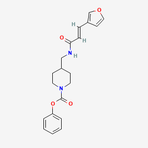 molecular formula C20H22N2O4 B2506113 (E)-phenyl 4-((3-(furan-3-yl)acrylamido)methyl)piperidine-1-carboxylate CAS No. 1798414-68-2