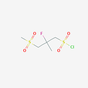 molecular formula C5H10ClFO4S2 B2506114 2-Fluoro-3-methanesulfonyl-2-methylpropane-1-sulfonyl chloride CAS No. 1909312-99-7