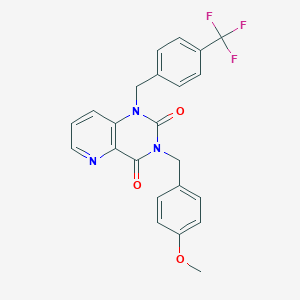 molecular formula C23H18F3N3O3 B2506124 3-(4-methoxybenzyl)-1-(4-(trifluoromethyl)benzyl)pyrido[3,2-d]pyrimidine-2,4(1H,3H)-dione CAS No. 921774-76-7