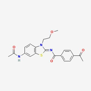 (Z)-N-(6-acetamido-3-(2-methoxyethyl)benzo[d]thiazol-2(3H)-ylidene)-4-acetylbenzamide