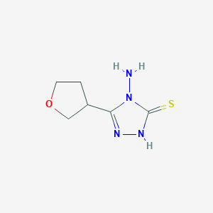 molecular formula C6H10N4OS B2506134 4-氨基-5-(氧杂环丙烷-3-基)-4H-1,2,4-三唑-3-硫醇 CAS No. 1249743-71-2