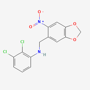 molecular formula C14H10Cl2N2O4 B2506141 2,3-dichloro-N-[(6-nitro-1,3-benzodioxol-5-yl)methyl]aniline CAS No. 306730-53-0