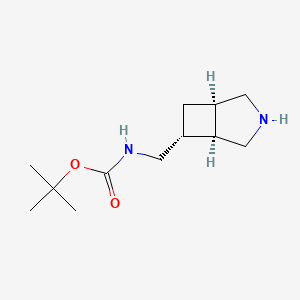 molecular formula C12H22N2O2 B2506146 叔丁基N-[[(1R,5R,6R)-3-氮杂双环[3.2.0]庚烷-6-基]甲基]氨基甲酸酯 CAS No. 2165596-03-0