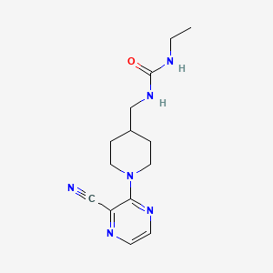 molecular formula C14H20N6O B2506151 1-((1-(3-Cyanopyrazin-2-yl)piperidin-4-yl)methyl)-3-ethylurea CAS No. 1797955-24-8