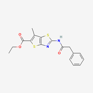 Ethyl 6-methyl-2-(2-phenylacetamido)thieno[2,3-d]thiazole-5-carboxylate