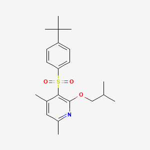 molecular formula C21H29NO3S B2506157 3-{[4-(Tert-butyl)phenyl]sulfonyl}-2-isobutoxy-4,6-dimethylpyridine CAS No. 339276-77-6