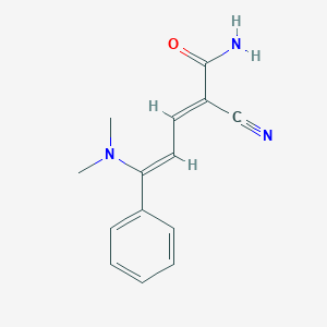 molecular formula C14H15N3O B250616 2-Cyano-5-(dimethylamino)-5-phenyl-2,4-pentadienamide 