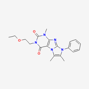 molecular formula C20H23N5O3 B2506164 3-(2-乙氧乙基)-1,6,7-三甲基-8-苯基-1H-咪唑并[2,1-f]嘌呤-2,4(3H,8H)-二酮 CAS No. 877644-48-9