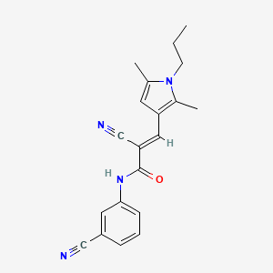 molecular formula C20H20N4O B2506166 (E)-2-cyano-N-(3-cyanophenyl)-3-(2,5-dimethyl-1-propylpyrrol-3-yl)prop-2-enamide CAS No. 931003-78-0