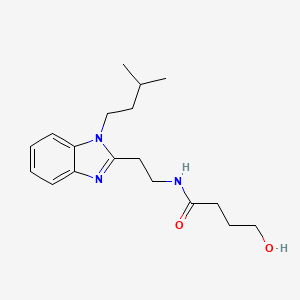 4-hydroxy-N-{2-[1-(3-methylbutyl)benzimidazol-2-yl]ethyl}butanamide