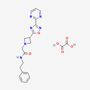 N-phenethyl-2-(3-(3-(pyrimidin-2-yl)-1,2,4-oxadiazol-5-yl)azetidin-1-yl)acetamide oxalate