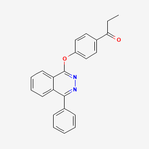 molecular formula C23H18N2O2 B2506196 1-{4-[(4-Phenylphthalazin-1-yl)oxy]phenyl}propan-1-one CAS No. 379246-14-7