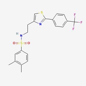 molecular formula C20H19F3N2O2S2 B2506203 3,4-二甲基-N-(2-(2-(4-(三氟甲基)苯基)噻唑-4-基)乙基)苯磺酰胺 CAS No. 896678-97-0