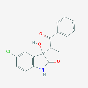 molecular formula C17H14ClNO3 B250621 5-Chloro-3-hydroxy-3-(1-methyl-2-oxo-2-phenylethyl)-1,3-dihydro-2H-indol-2-one 