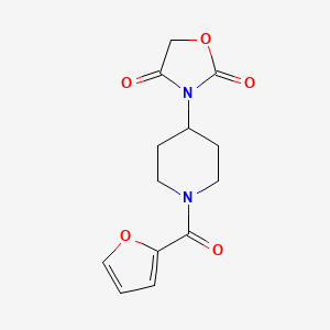 molecular formula C13H14N2O5 B2506214 3-(1-(Furan-2-carbonyl)piperidin-4-yl)oxazolidine-2,4-dione CAS No. 2034240-58-7