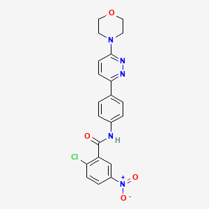 2-chloro-N-(4-(6-morpholinopyridazin-3-yl)phenyl)-5-nitrobenzamide