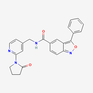 molecular formula C24H20N4O3 B2506236 N-((2-(2-oxopyrrolidin-1-yl)pyridin-4-yl)methyl)-3-phenylbenzo[c]isoxazole-5-carboxamide CAS No. 2034465-91-1