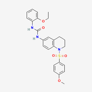 molecular formula C25H27N3O5S B2506239 1-(2-Ethoxyphenyl)-3-(1-((4-methoxyphenyl)sulfonyl)-1,2,3,4-tetrahydroquinolin-6-yl)urea CAS No. 1203234-64-3