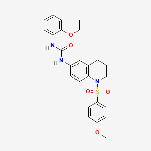 molecular formula C25H27N3O5S B2506239 1-(2-乙氧基苯基)-3-(1-((4-甲氧基苯基)磺酰基)-1,2,3,4-四氢喹啉-6-基)脲 CAS No. 1203234-64-3