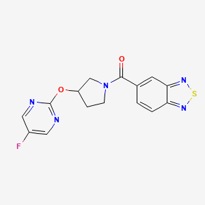 molecular formula C15H12FN5O2S B2506241 Benzo[c][1,2,5]thiadiazol-5-yl(3-((5-fluoropyrimidin-2-yl)oxy)pyrrolidin-1-yl)methanone CAS No. 2034296-20-1