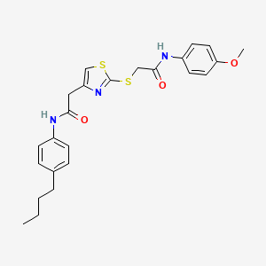 molecular formula C24H27N3O3S2 B2506244 N-(4-butylphenyl)-2-(2-((2-((4-methoxyphenyl)amino)-2-oxoethyl)thio)thiazol-4-yl)acetamide CAS No. 941962-02-3