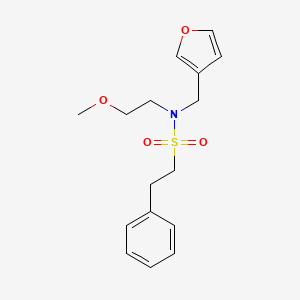 molecular formula C16H21NO4S B2506245 N-(furan-3-ylmethyl)-N-(2-methoxyethyl)-2-phenylethanesulfonamide CAS No. 1421504-52-0
