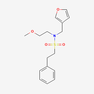 molecular formula C16H21NO4S B2506245 N-(呋喃-3-基甲基)-N-(2-甲氧基乙基)-2-苯乙磺酰胺 CAS No. 1421504-52-0