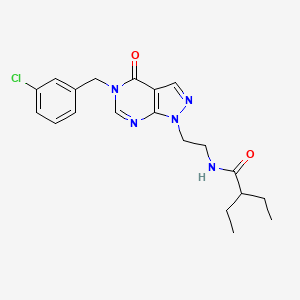 molecular formula C20H24ClN5O2 B2506248 N-(2-(5-(3-chlorobenzyl)-4-oxo-4,5-dihydro-1H-pyrazolo[3,4-d]pyrimidin-1-yl)ethyl)-2-ethylbutanamide CAS No. 922008-39-7