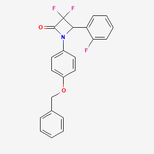 molecular formula C22H16F3NO2 B2506253 3,3-二氟-4-(2-氟苯基)-1-(4-苯甲氧基苯基)氮杂环丁-2-酮 CAS No. 380470-80-4