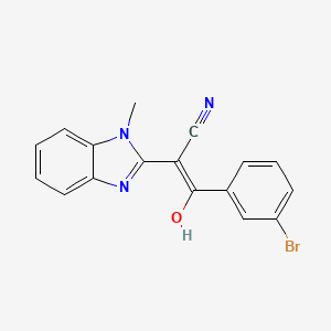 molecular formula C17H12BrN3O B2506261 (E)-3-(3-bromophenyl)-2-(1-methyl-1H-benzo[d]imidazol-2(3H)-ylidene)-3-oxopropanenitrile CAS No. 476279-62-6
