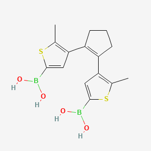 molecular formula C15H18B2O4S2 B2506263 (4,4'-(Cyclopent-1-ene-1,2-diyl)bis(5-methylthiophene-4,2-diyl))diboronic acid CAS No. 608528-48-9