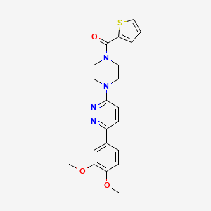 molecular formula C21H22N4O3S B2506272 (4-(6-(3,4-Dimethoxyphenyl)pyridazin-3-yl)piperazin-1-yl)(thiophen-2-yl)methanone CAS No. 1021035-51-7