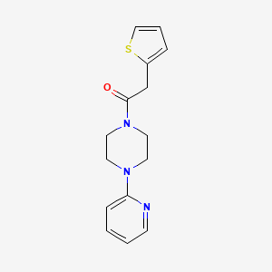 molecular formula C15H17N3OS B2506277 1-(4-(2-Pyridyl)piperazinyl)-2-(2-thienyl)ethan-1-one CAS No. 433946-96-4