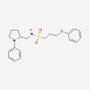 molecular formula C20H26N2O3S B2506287 3-phenoxy-N-[(1-phenylpyrrolidin-2-yl)methyl]propane-1-sulfonamide CAS No. 1797141-18-4