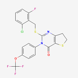 2-((2-chloro-6-fluorobenzyl)thio)-3-(4-(trifluoromethoxy)phenyl)-6,7-dihydrothieno[3,2-d]pyrimidin-4(3H)-one