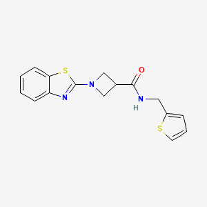 molecular formula C16H15N3OS2 B2506305 1-(benzo[d]thiazol-2-yl)-N-(thiophen-2-ylmethyl)azetidine-3-carboxamide CAS No. 1286726-27-9