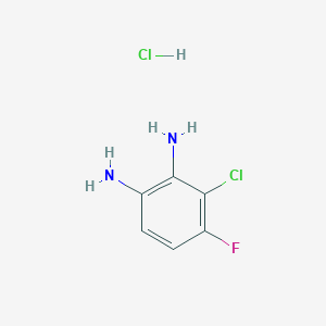 molecular formula C6H7Cl2FN2 B2506306 3-Chloro-4-fluorobenzene-1,2-diamine;hydrochloride CAS No. 2580210-44-0