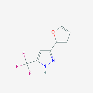 molecular formula C8H5F3N2O B2506307 5-(2-Furyl)-3-(trifluoromethyl)pyrazole CAS No. 197507-85-0