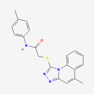 molecular formula C20H18N4OS B2506310 2-((5-methyl-[1,2,4]triazolo[4,3-a]quinolin-1-yl)thio)-N-(p-tolyl)acetamide CAS No. 483292-20-2