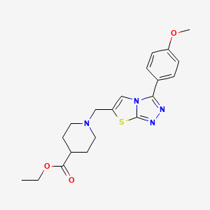 molecular formula C20H24N4O3S B2506327 Ethyl 1-((3-(4-methoxyphenyl)thiazolo[2,3-c][1,2,4]triazol-6-yl)methyl)piperidine-4-carboxylate CAS No. 862807-83-8