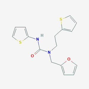 molecular formula C16H16N2O2S2 B2506328 1-(呋喃-2-基甲基)-3-(噻吩-2-基)-1-(2-(噻吩-2-基)乙基)脲 CAS No. 1396673-93-0