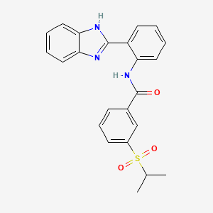 molecular formula C23H21N3O3S B2506329 N-(2-(1H-benzo[d]imidazol-2-yl)phenyl)-3-(isopropylsulfonyl)benzamide CAS No. 900009-61-2